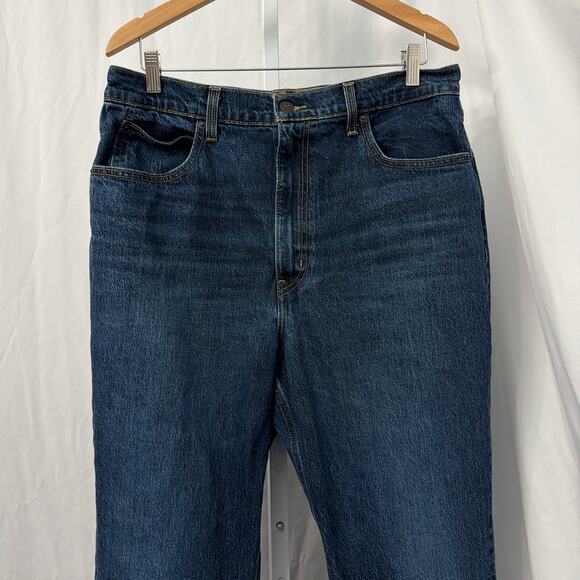 Levi's Premium 70's High Flare Jeans Womens 33 x 34 Dark Wash Blue Denim - Picture 7 of 11